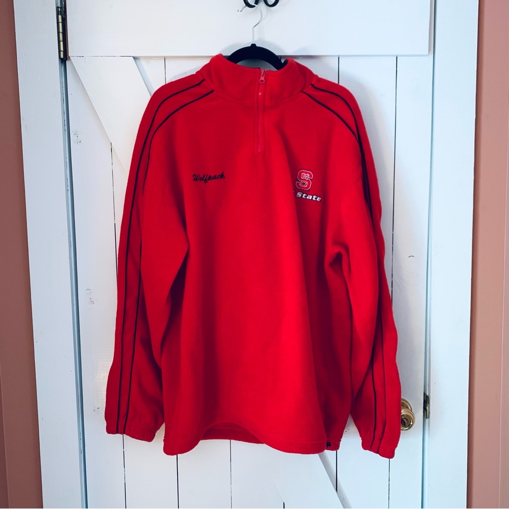 Quarter Zip Fleece Pullover Sweatshirt Sweater Jacket NC State Wolfpack Athletic